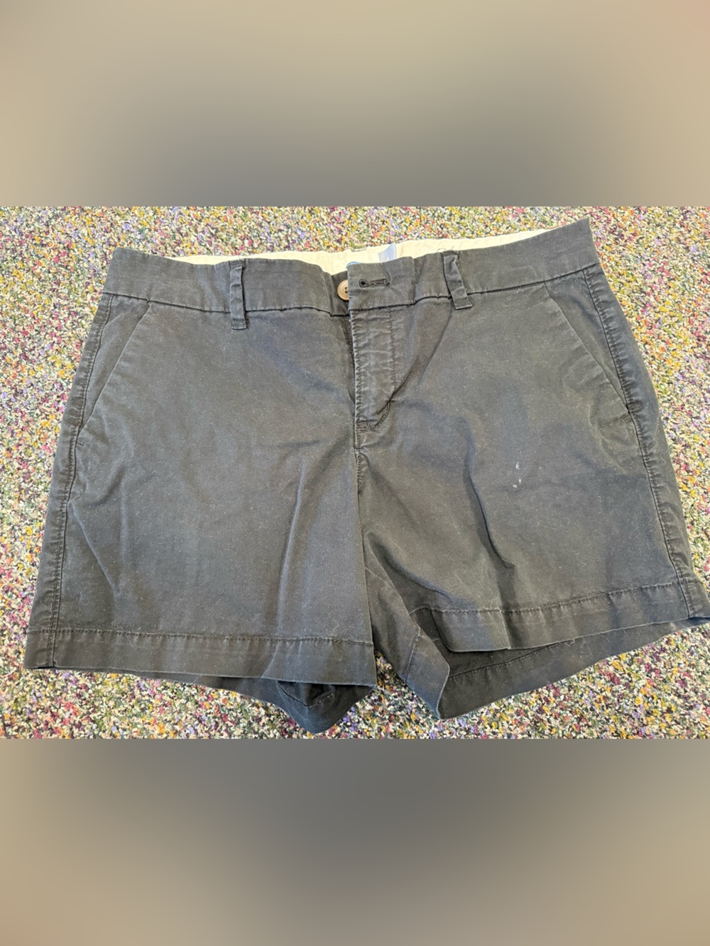 Old Navy Women's Black Flat-Front Cotton Shorts